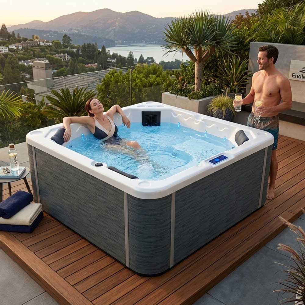 BG-8819 5-Person Double Lounger Hot Tub | BIGEER