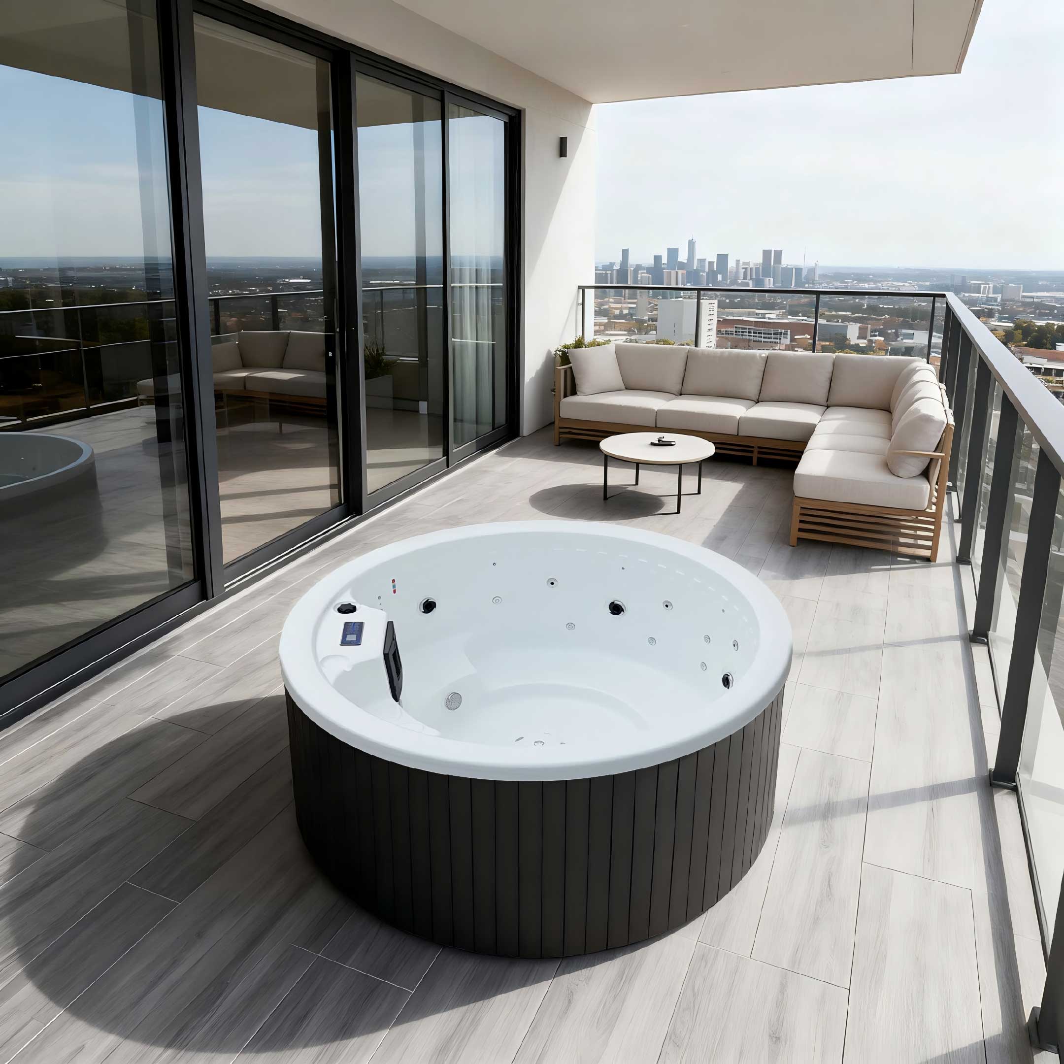BG-8820 5-Person Round Hot Tub with 28 Jets | BIGEER