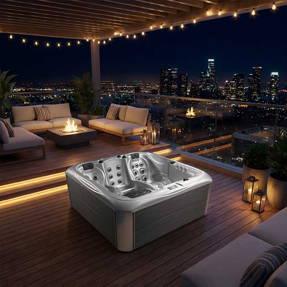 BG-8893 4-Person Dual Lounger Hot Tub | BIGEER